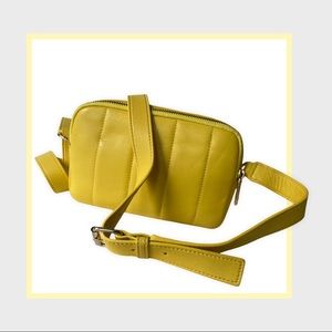 New yellow leather crossbody bag